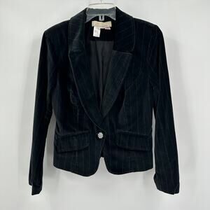 Suzette Womens Blazer Size S Velvet Pinstripe 90s Y2K‎ Preppy Academia